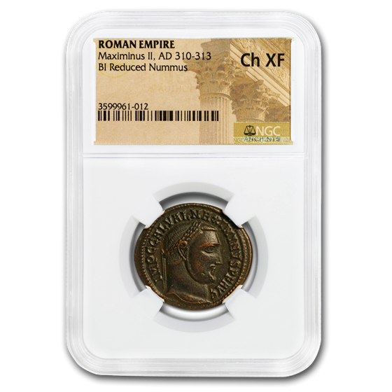 Roman Empire Bi Nummus Maximinius II (310-313 AD) Ch XF NGC Roman Empire Bi Nummus Maximinius II (310-313 AD) Ch XF NGC